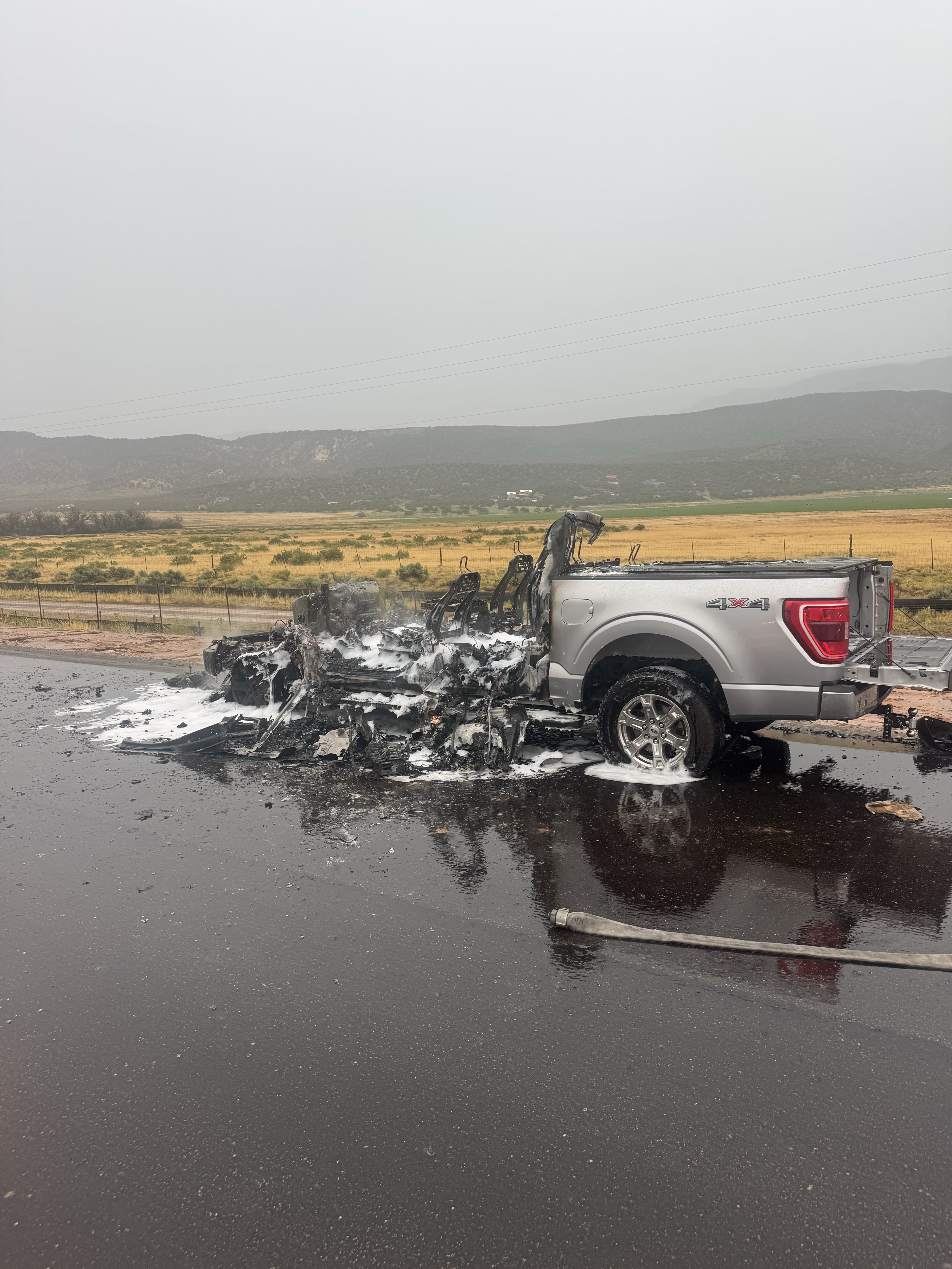 A truck was struck by lightning on I-15 in southern Utah Wednesday afternoon. No injuries were reported. The truck, a 2021 Ford F-150, was deemed a total loss. 
