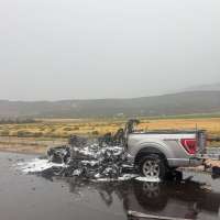 Truck struck by lightning on I-15 in southern Utah Wednesday afternoon