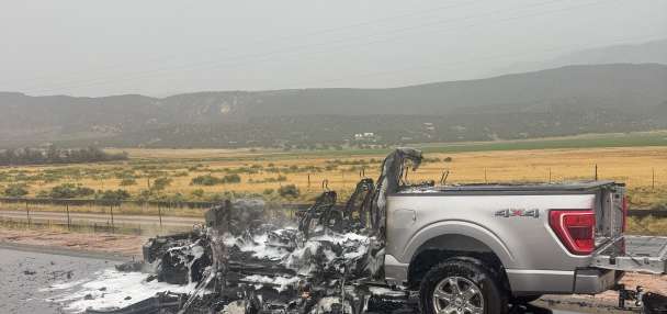 Truck struck by lightning on I-15 in southern Utah Wednesday afternoon