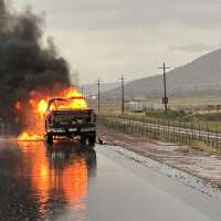 Driver shares firsthand encounter of powerful lightning strike, truck fire near Cedar City