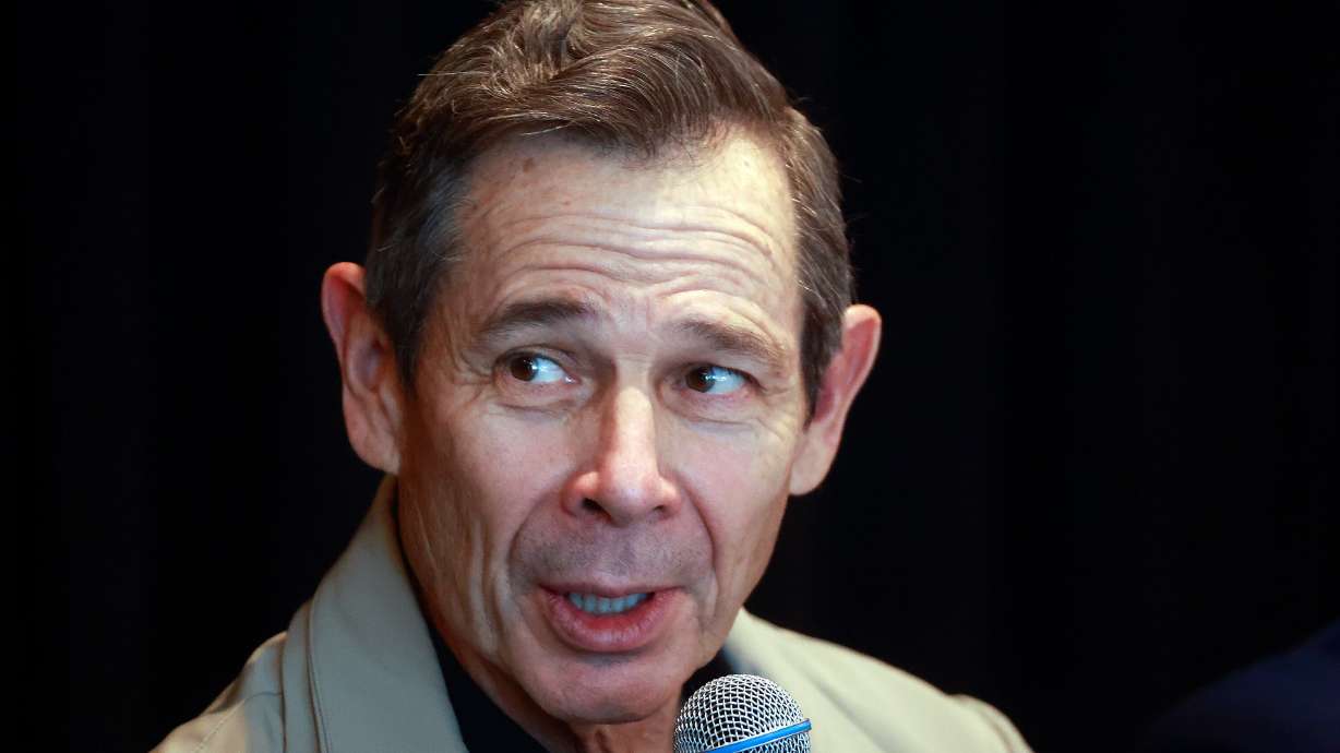 Sen. John Curtis, R-Utah, speaks on a "Mission Critical: Materials for American Energy Dominance" panel discussion during Operation Gigawatt Summit at Grand Hyatt Deer Valley in Summit County on May 22.