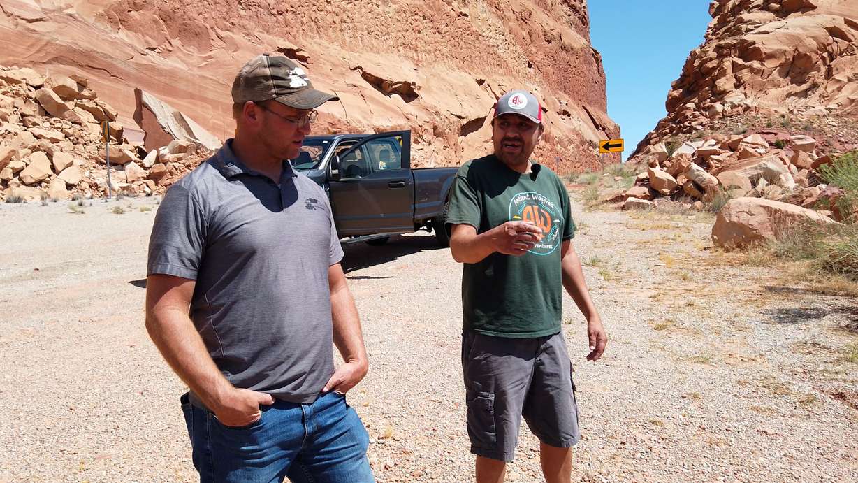 Josh Nielsen (left) and Lous Williams (right) are friends and guides who love the landscape around San Juan County and Bears Ears.