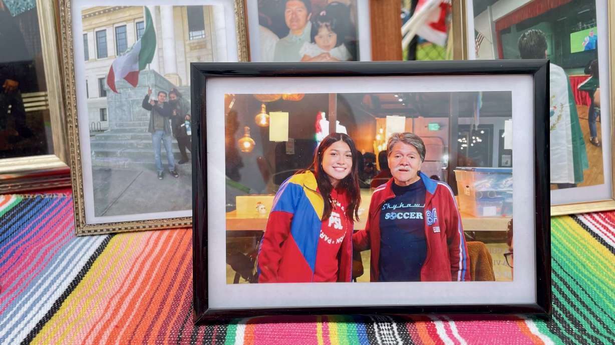 Long-time Salt Lake City resident Julio Irungaray Sr. has been deported to Mexico despite the outcries of family and friends. He's shown in a picture with daughter Chantal on a table at a June 26 press conference at Sherwood Park in Salt Lake City.