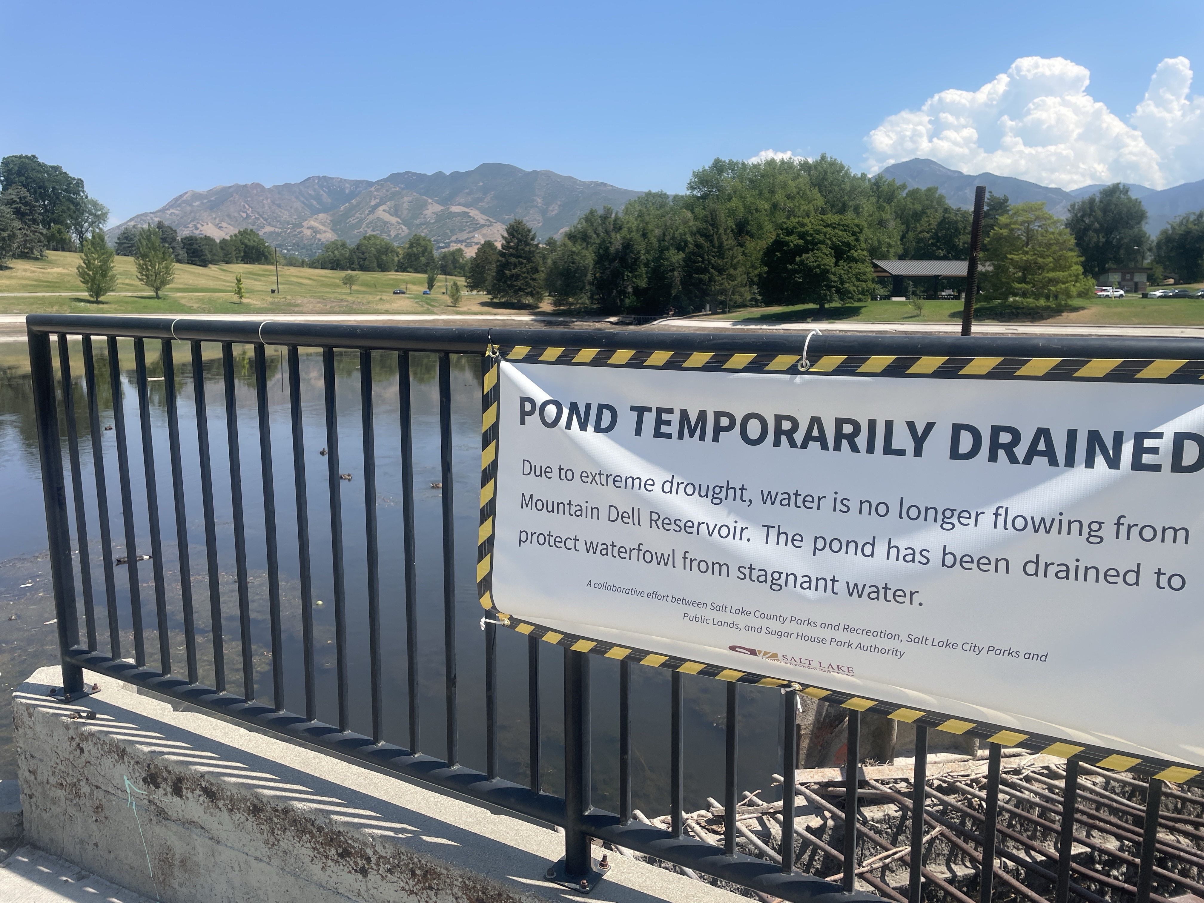 Sugar House Park pond drained due to historically low water flows in Parleys Creek system