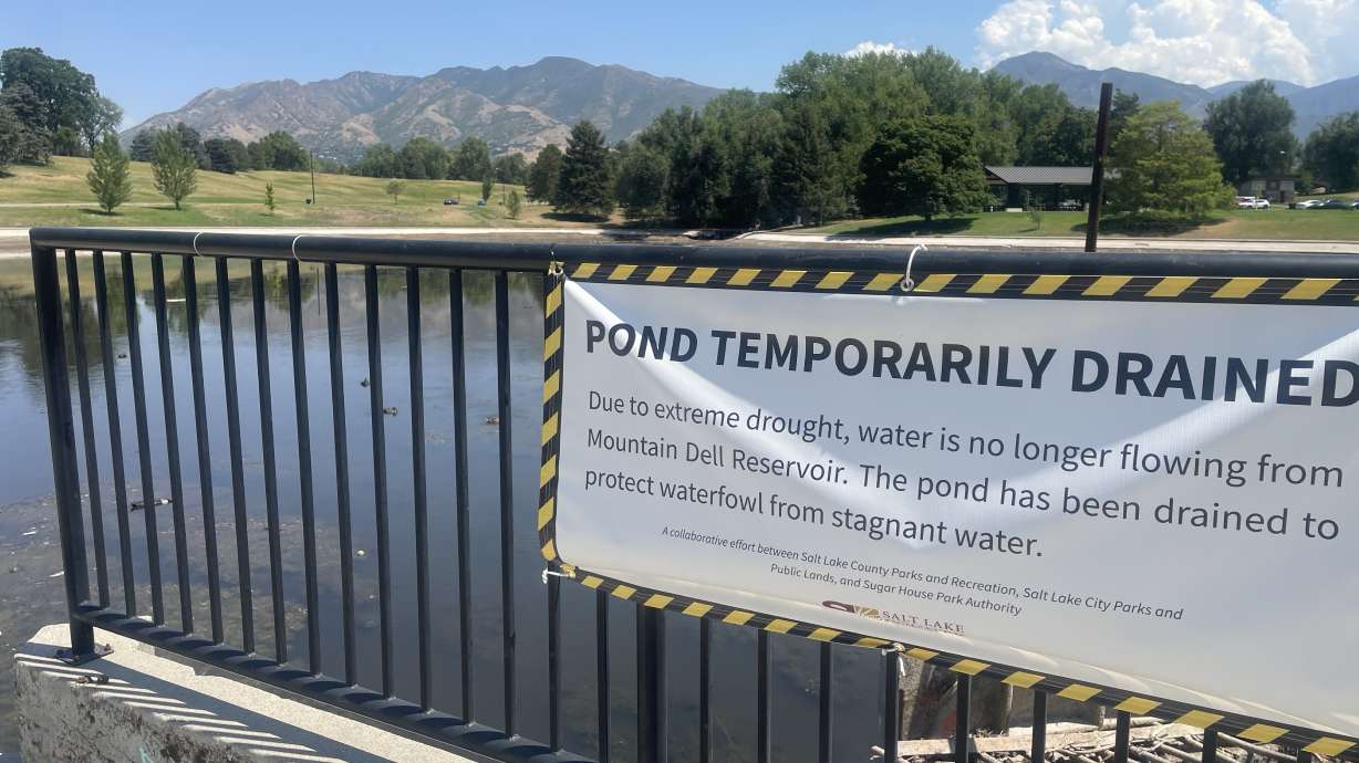 Sugar House Park pond drained due to historically low water flows in Parleys Creek system