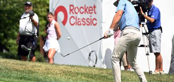 Cameron Young shares 2nd-round lead at Rocket Classic after cooling off to shoot 9-under 61