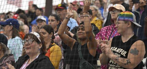 Women's Professional Baseball League makes a rainy debut in front of enthusiastic crowd