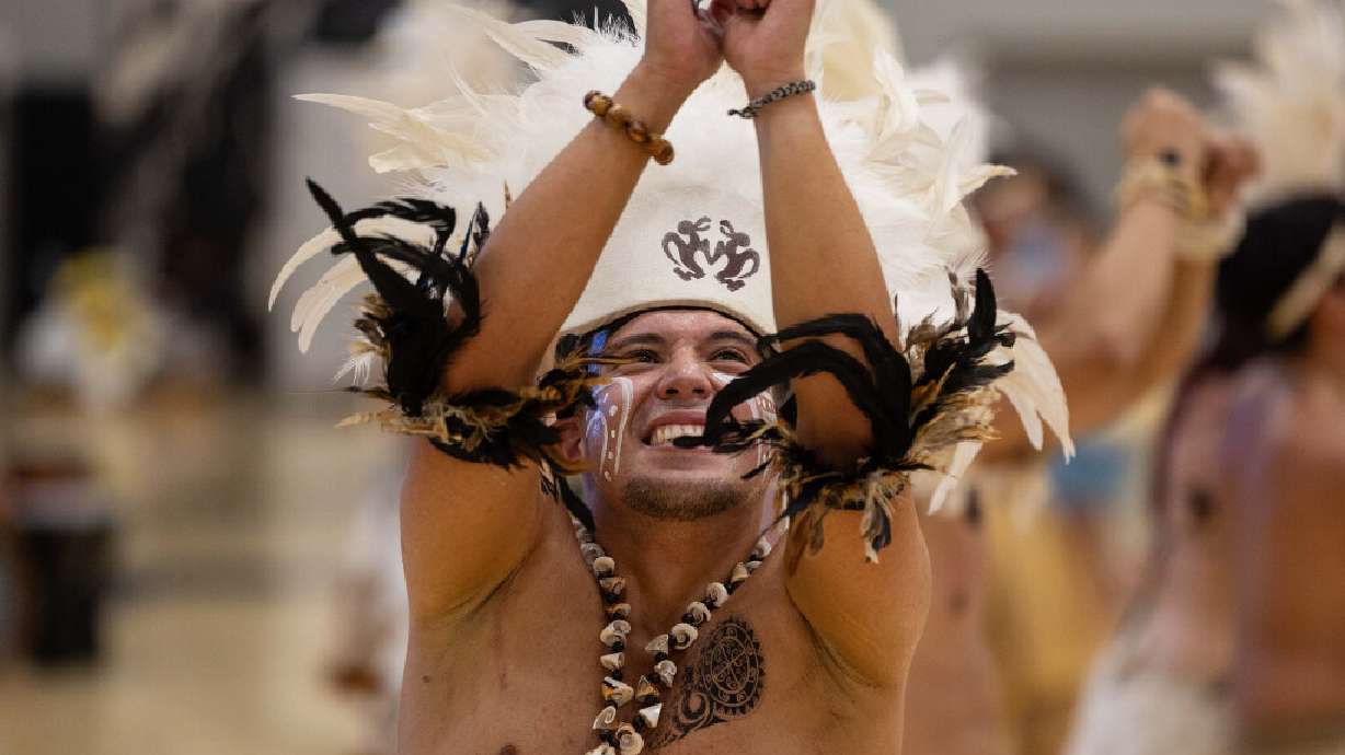 The Viva Chile dance group performs during the 14th Annual Utah Pacific Island Heritage Month Kick-Off at West High School in Salt Lake City on Saturday.
