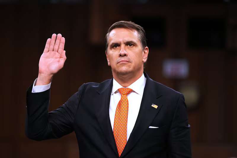 Acting Attorney General Todd Blanche is sworn in as he appears before the Senate Judiciary Committee on Capitol Hill in Washington, July 15, 2026.