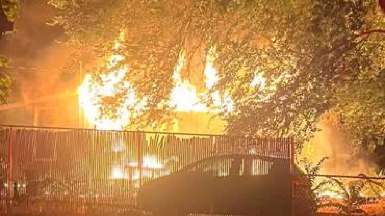 A Sandy home was consumed in a fire Monday.