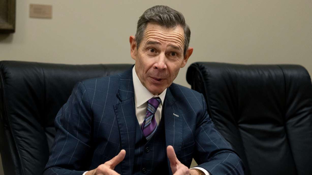 Sen. John Curtis, R-Utah, speaks to the Deseret News Editorial Board at the Capitol in Salt Lake City on Feb. 19.