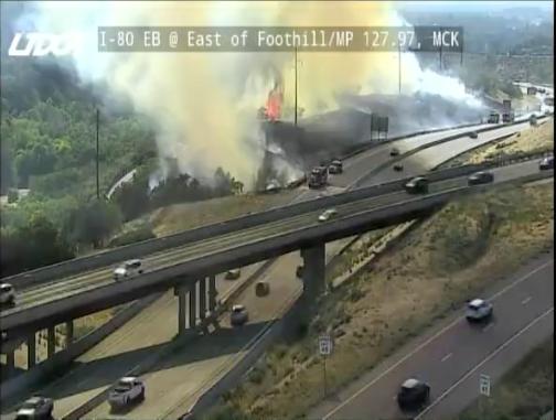Large brush fire sparks in Millcreek