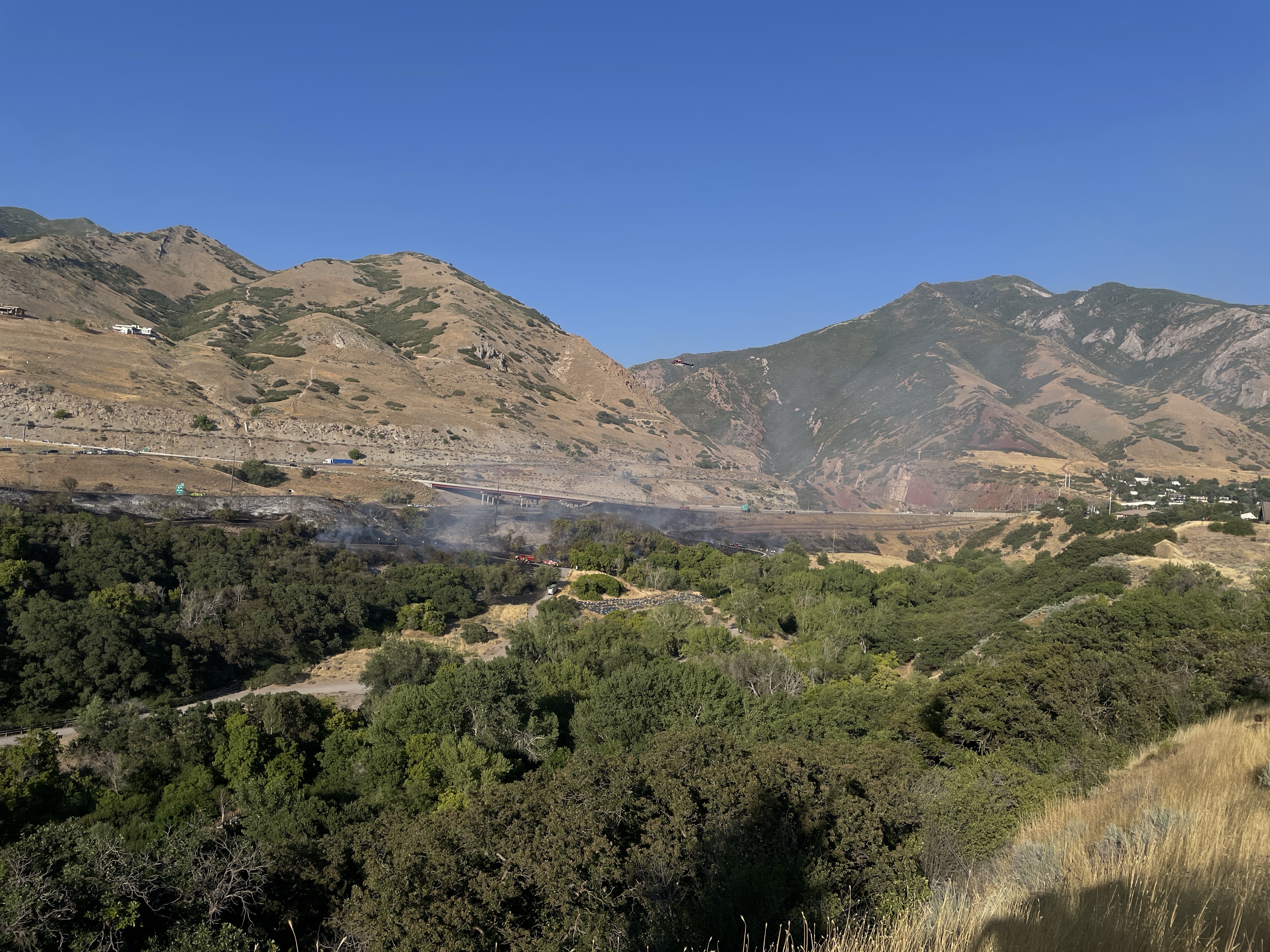 Large brush fire sparks in Millcreek