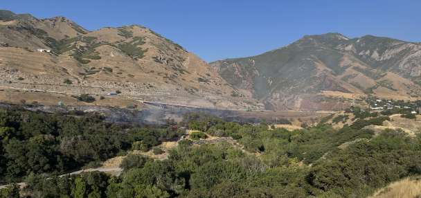 Large brush fire sparks in Millcreek