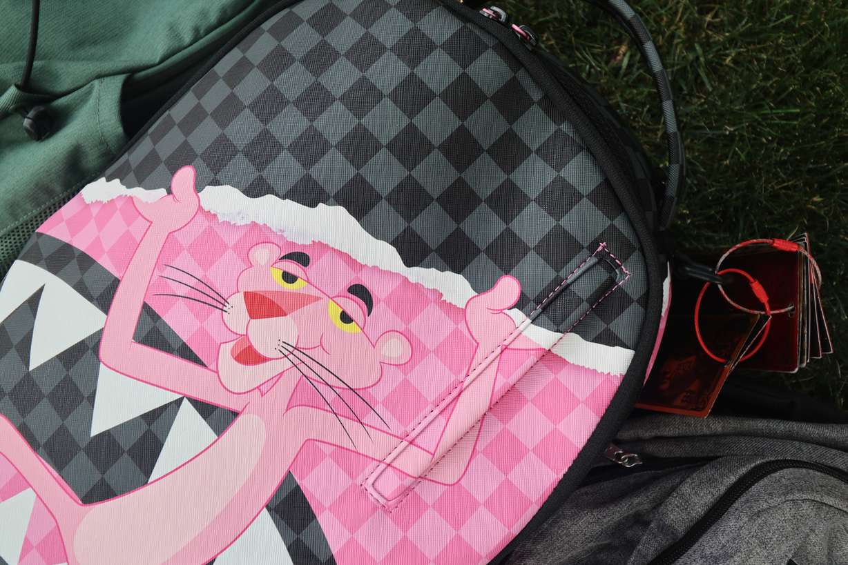 Brockton Lozano's new backpack is seen on Friday in Flagstaff, Ariz.