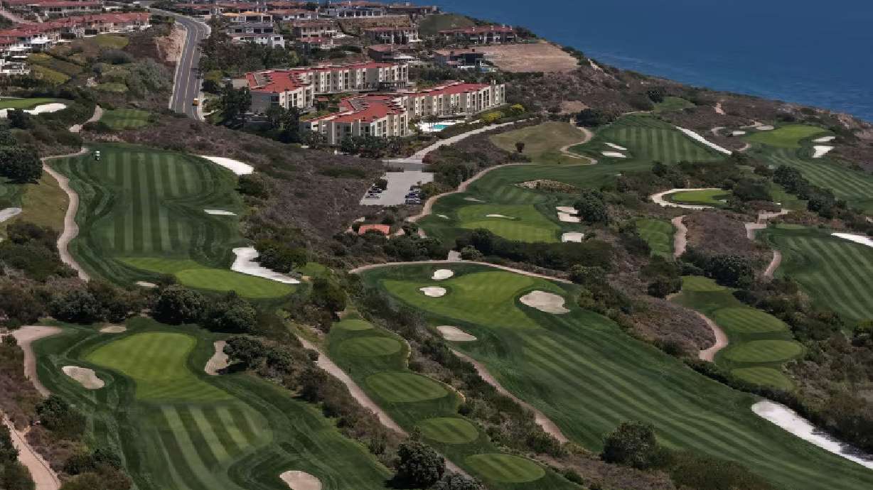 An aerial view of the Trump National Golf Club on June 16 in Los Angeles.