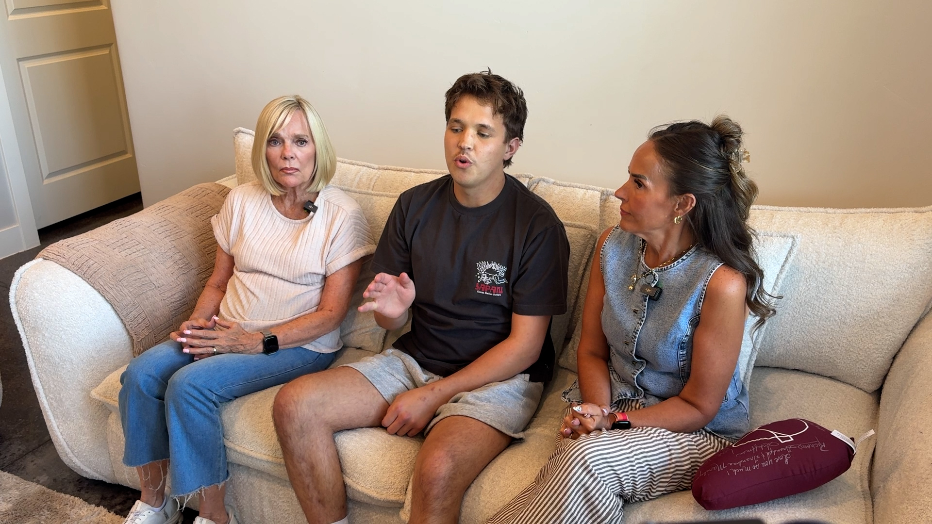 Quinn Schiffman (center), his grandmother, Stephanie Maw (left) and mother, Melissa Schiffman (right) are pictured.