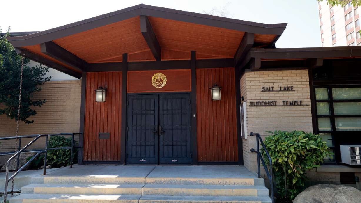 The Salt Lake Buddhist Temple in Salt Lake City on Tuesday. This temple has served the Japanese American community for more than 60 years, with its predecessor stretching back to 1912.