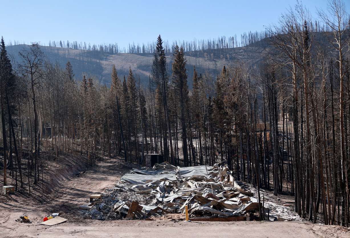 Damage from the Cottonwood Fire can be seen from state Route 153 in Beaver County on July 9.