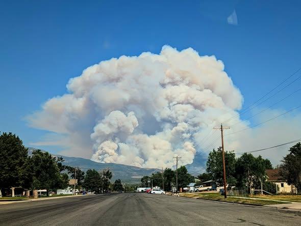 Smoke plumes up from the Widemouth 2 Fire on Wednesday.