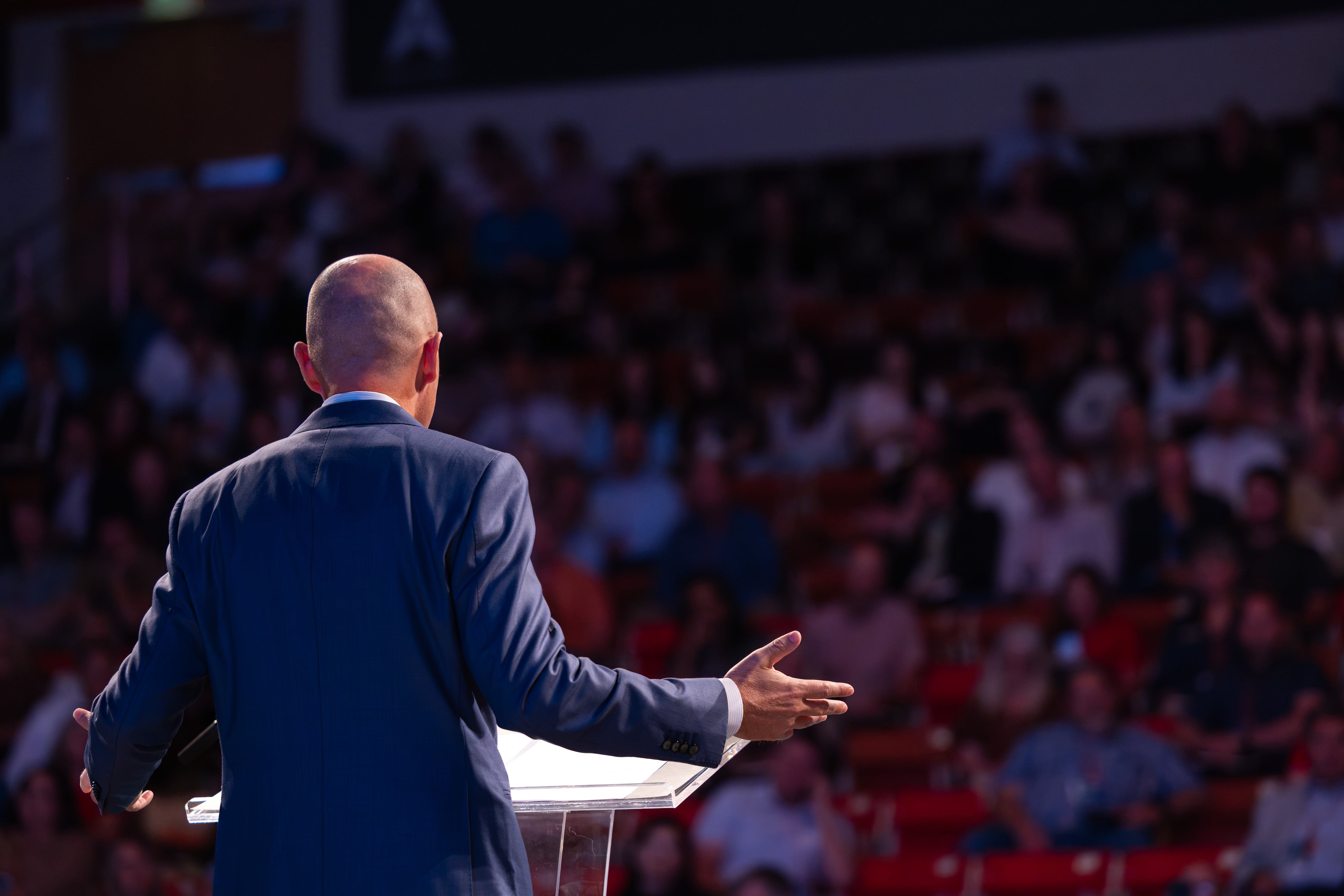 Gov. Spencer Cox speaks Tuesday at the One Utah Summit at Southern Utah University in Cedar City.