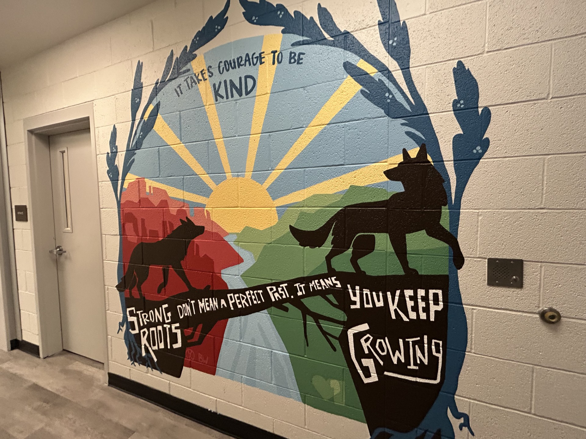 Youth at the Southwest Utah Youth Center in Cedar City worked on creating two new murals that wee unveiled at the center Tuesday. 
The murals, along with other projects and kindness challenges, were spearheaded by Utah-based nonprofit, One Kind Act A Day, which works to create a “culture of kindness” within communities through educational partnerships and community and programs.