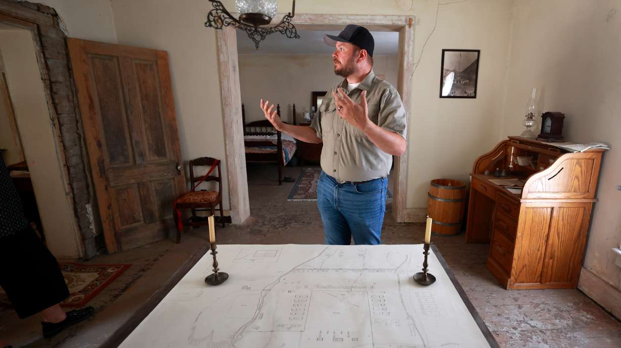 Chris Merritt, Utah's state historic preservation officer, gives a tour of Building 655, built in 1863, which is the oldest building on the University of Utah campus and the last remaining structure from the original Camp Douglas, in Salt Lake City on Wednesday.