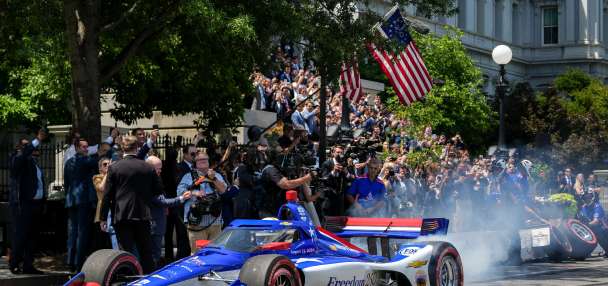 Trump's IndyCar race: Doing 200 in a 25 mph zone with manhole cover-displacing torque
