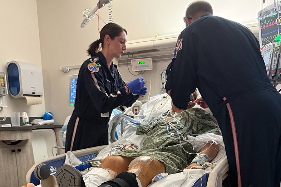 Jaxson Homer in the hospital. Homer was seriously injured in a plane crash in Blackfoot, Idaho, late Saturday.