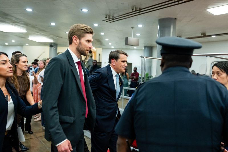 Acting U.S. Attorney General Todd Blanche departs after a meeting with U.S. Senator Bill Cassidy (R-LA) and U.S. Senator Lisa Murkowski (R-AK), at the U.S. Capitol, in Washington, D.C., Wednesday.