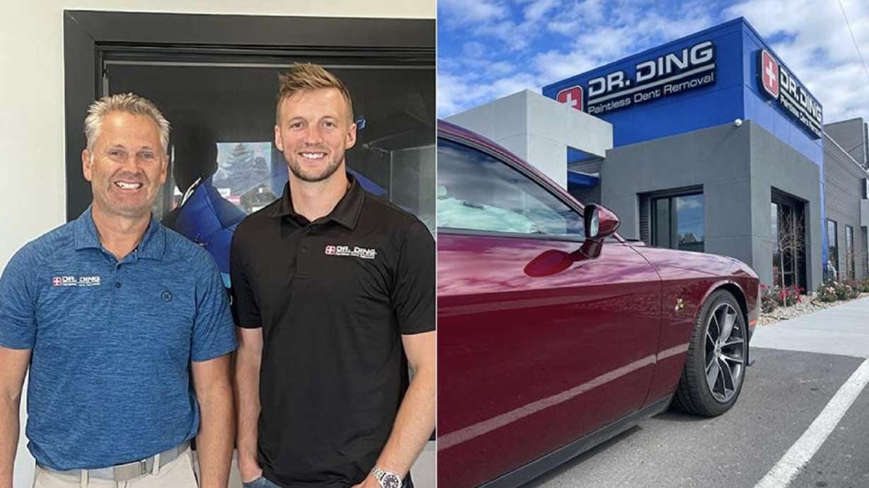 Cameron and Payden Smith, left, run Dr. Ding, an auto body shop at 945 East Lincoln Road in Idaho Falls that specializes in paintless dent repair.