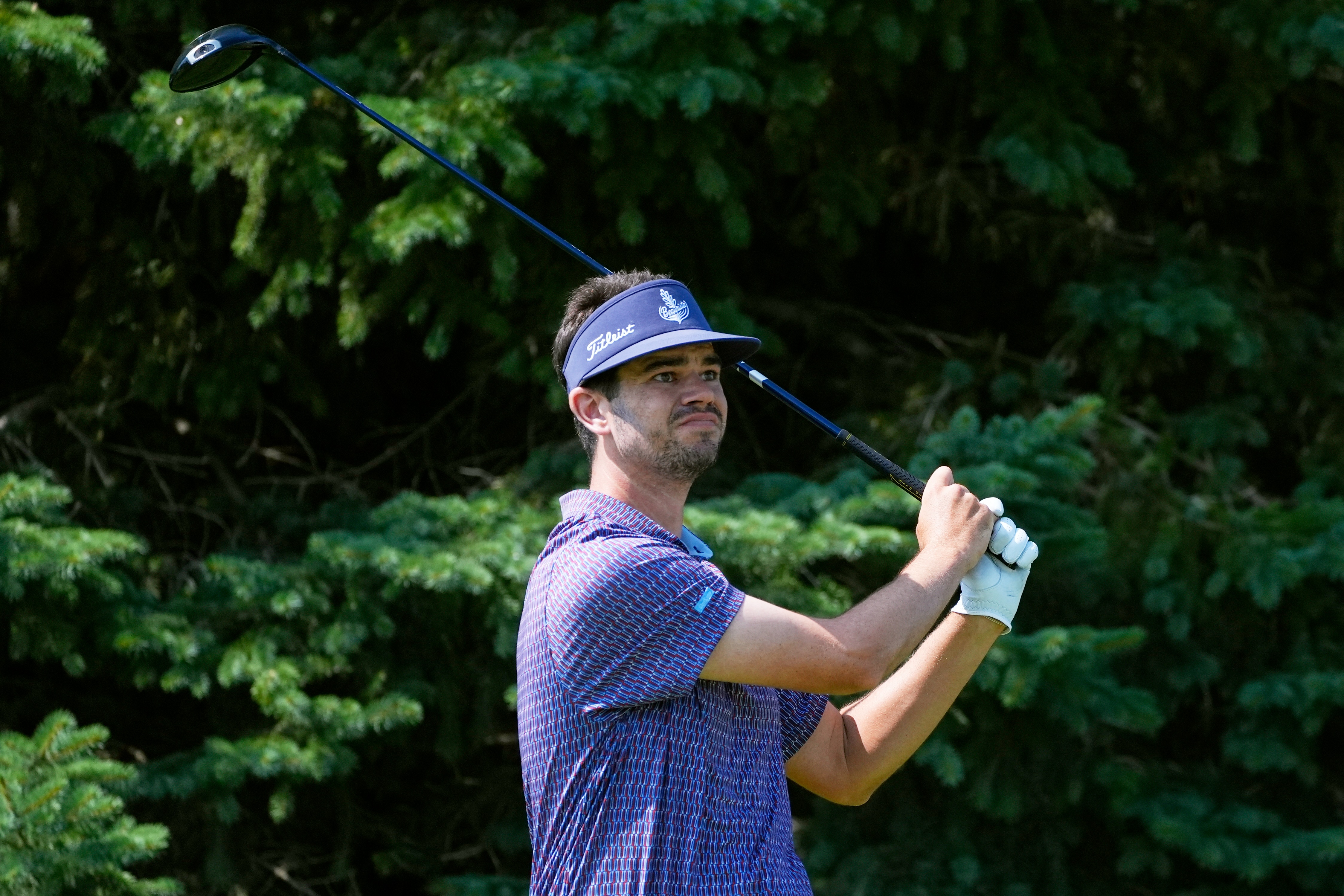 Beau Hossler hits from the second tee during the first round of the 3M Open golf tournament at the Tournament Players Club Thursday, July 23, 2026, in Blaine, Minn. 