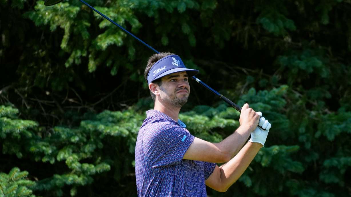 Beau Hossler hits from the second tee during the first round of the 3M Open golf tournament at the Tournament Players Club Thursday, July 23, 2026, in Blaine, Minn.