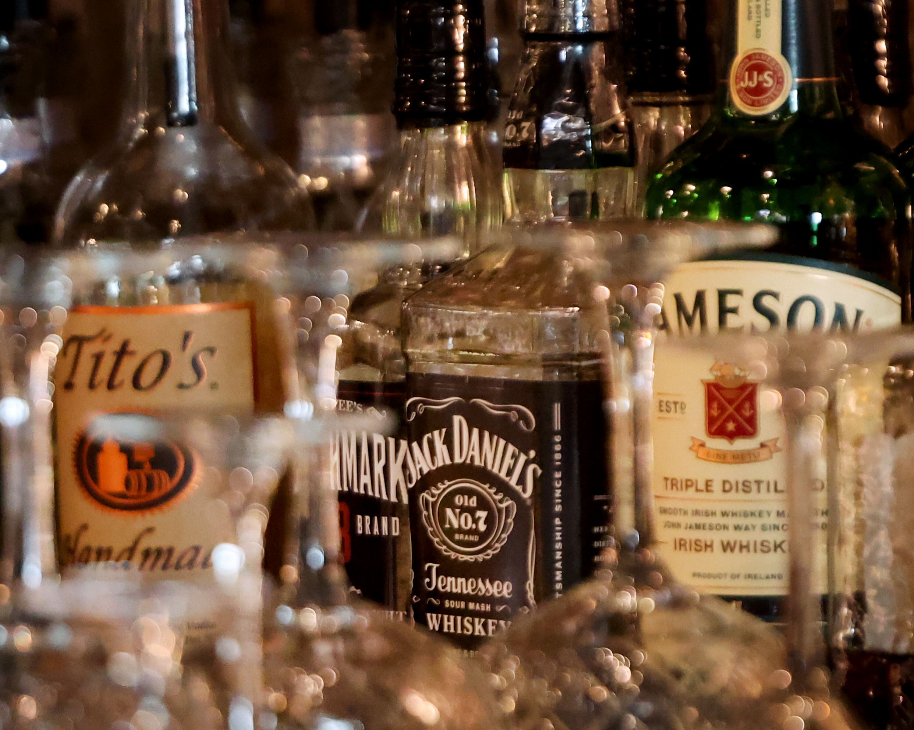 Bottles of liquor are pictured at Lake Effect in Salt Lake City on Dec. 12, 2024. The Utah Department of Public Safety's Highway Safety Office, in partnership with the state's Department of Alcoholic Beverage Services and WCF Insurance, urges drivers to add a sober ride home to their winter holiday plans.