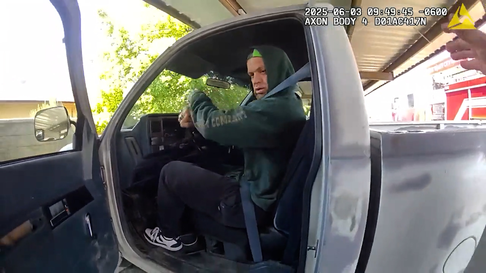 Convicted felon hides in scrapyard after hitting police vehicle with stolen car