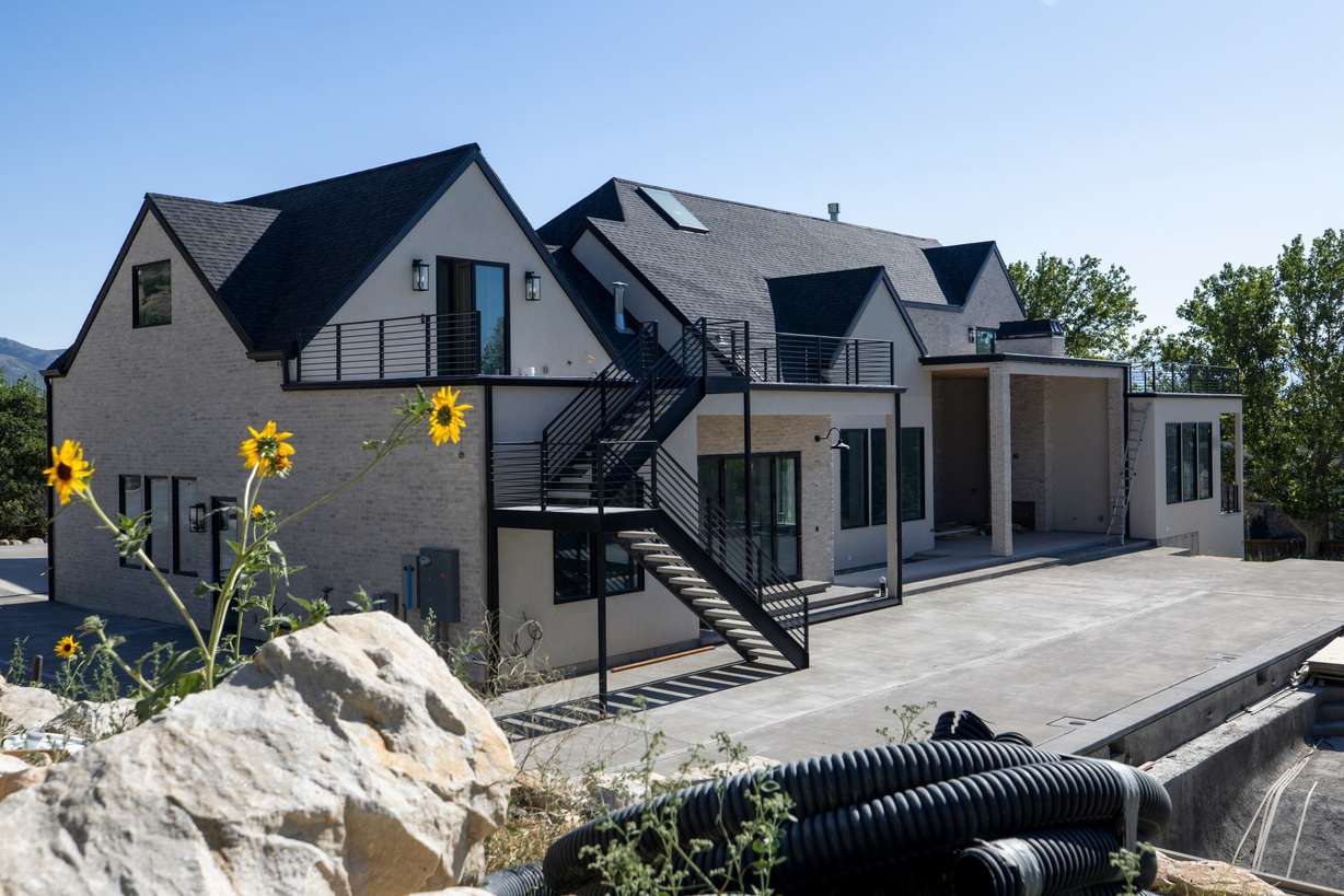 A house under construction in Draper on July 10, 2025.