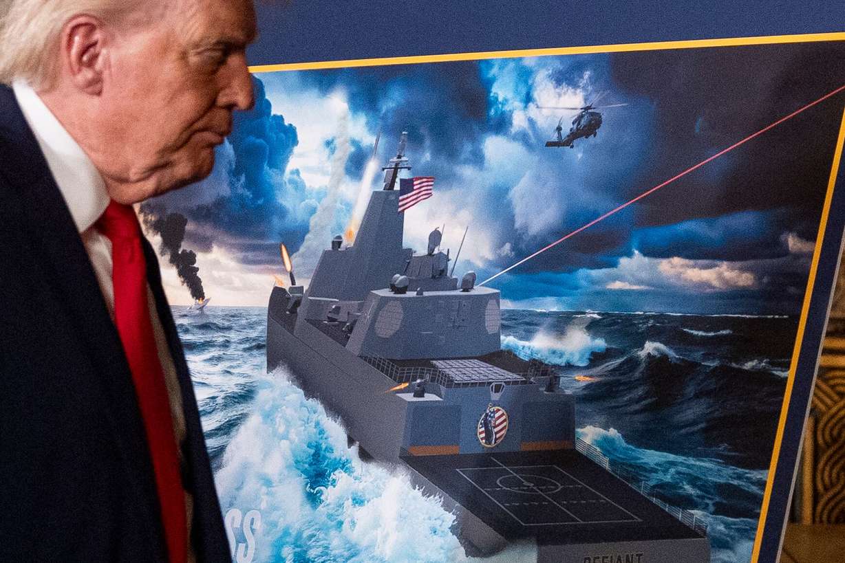 President Donald Trump departs after speaking at his Mar-a-Lago club, Monday, Dec. 22, 2025, in Palm Beach, Fla.