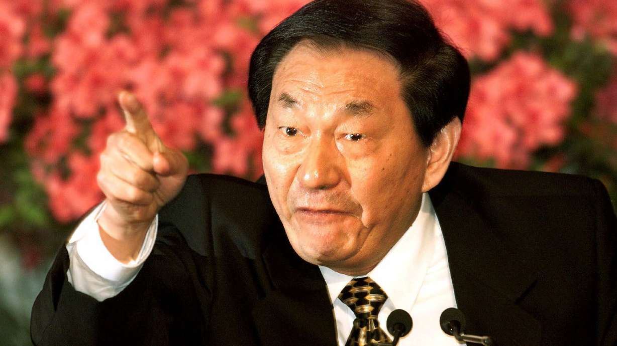 Chinese Premier Zhu Rongji speaks during a news conference in Beijing, March 15, 2000. Rongji died Wednesday at 97.