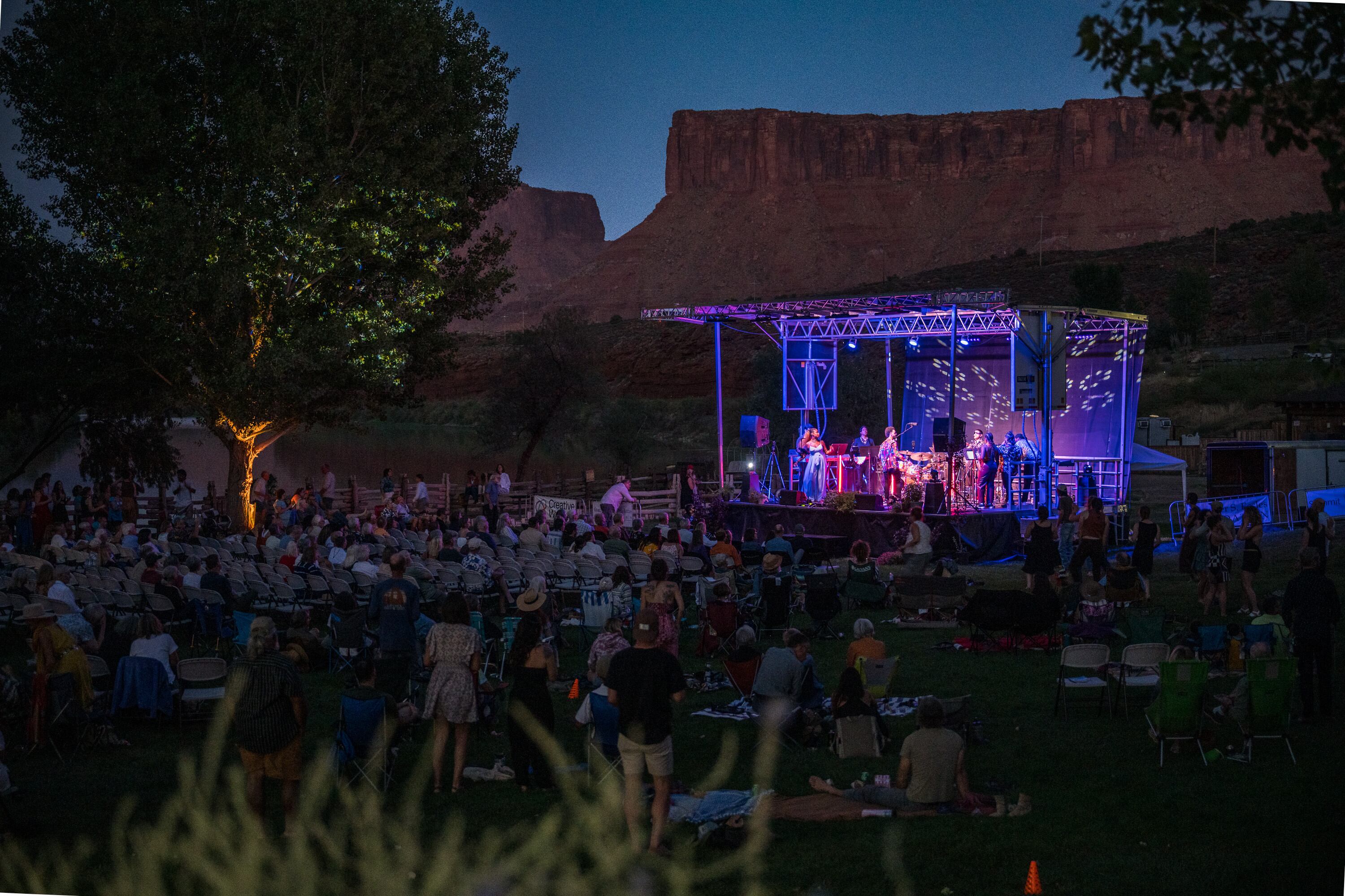 People of Earth performs under the stars at the Red Cliffs Lodge during the 2025 Moab Music Festival.