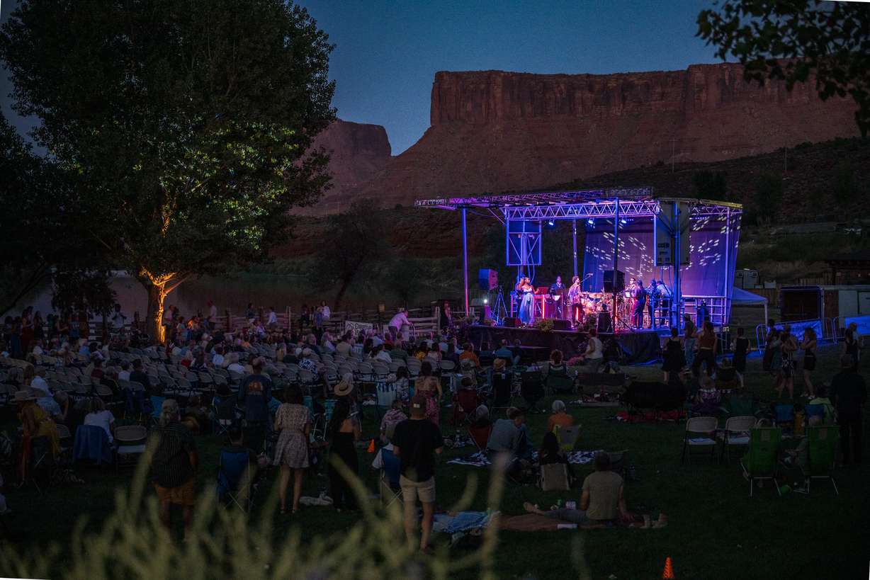 People of Earth performs under the stars at the Red Cliffs Lodge during the 2025 Moab Music Festival.