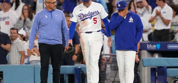 Dodgers' Freddie Freeman somehow avoids serious injury in frightening fall into visitors' dugout
