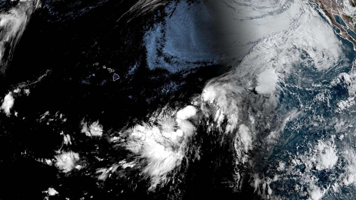 Potential Tropical Cyclone One-C, now Tropical Storm Lala, about 1,000-miles east-southeast of the Hawaiian Islands, from a satellite image taken at 9:38 a.m. EST, Wednesday. A hurricane watch was issued for the Big Island of Hawaii ahead of the storm on Thursday.