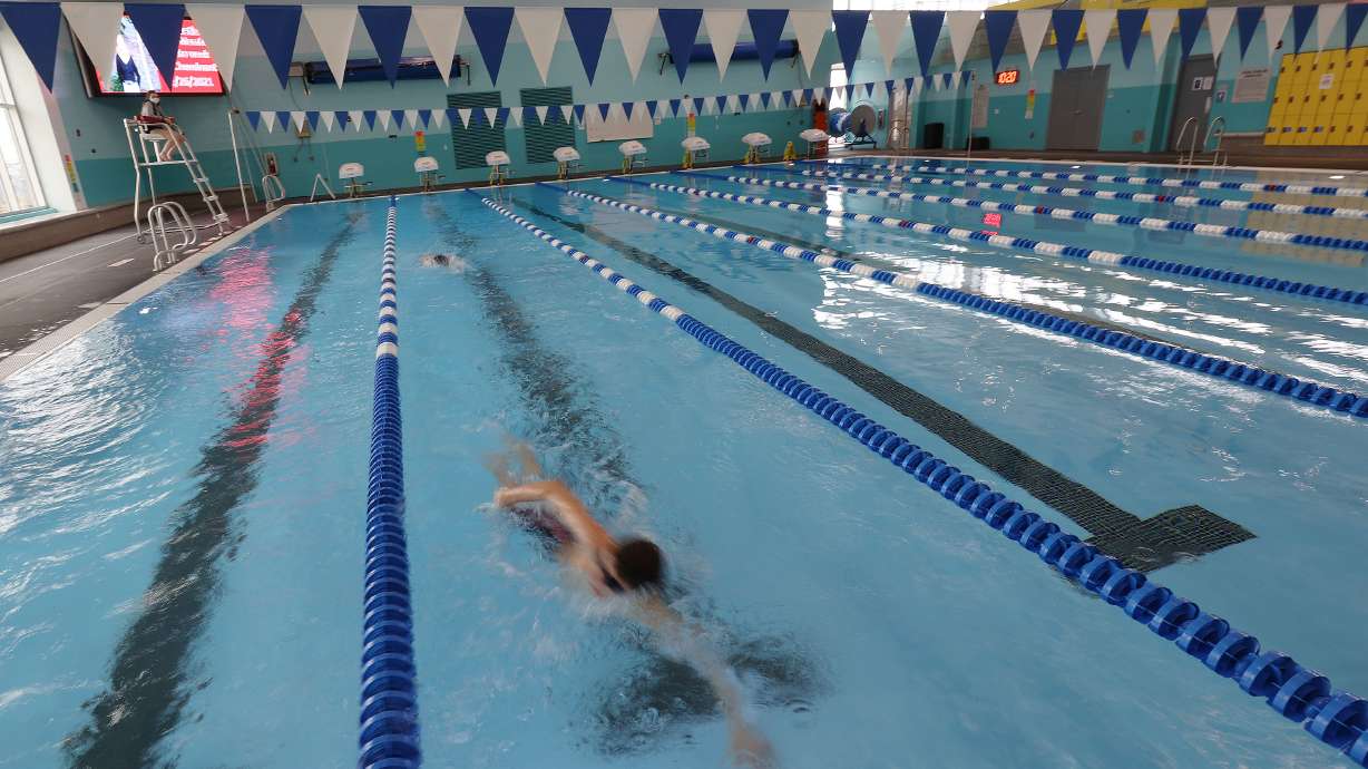 Mason Towns swims laps at the Draper Recreation Center in Draper on Feb. 26, 2021. Salt Lake County voters will decide this November whether to approve a $128 million bond to fund several new recreation facilities and a slew of improvements to existing centers and parks across the county.