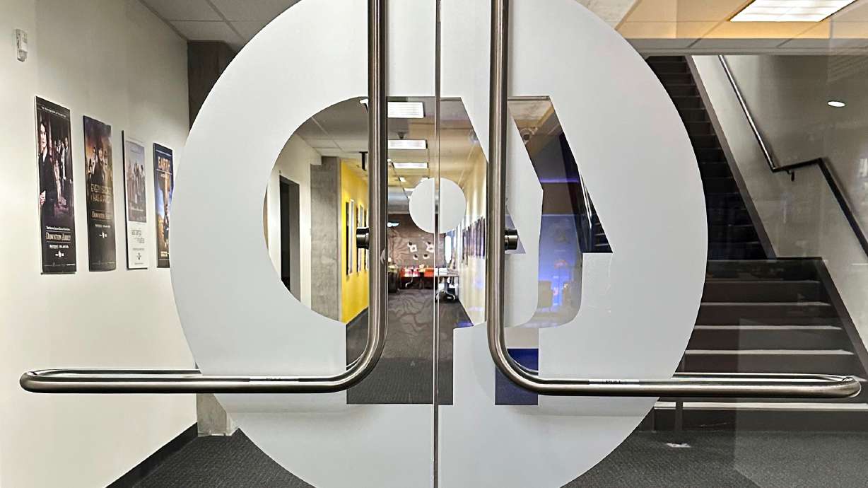 An entrance to the Arizona PBS offices in the Walter Cronkite School of Journalism and Mass Communication in Phoenix is seen, May 2, 2025.