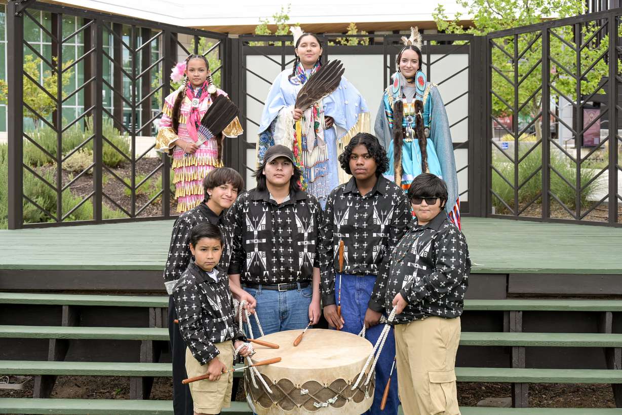 Youth from the Paiute Indian Tribe of Utah are pictured in this undated photo.