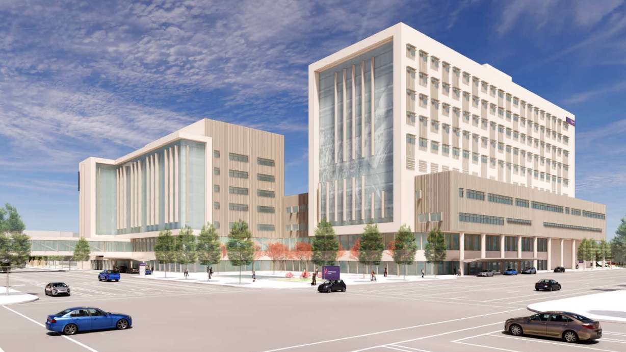 A rendering of the proposed "LDS Hospital replacement site" in Salt Lake City. The Utah-based healthcare provider plans to unveil more details about the site on Wednesday.
