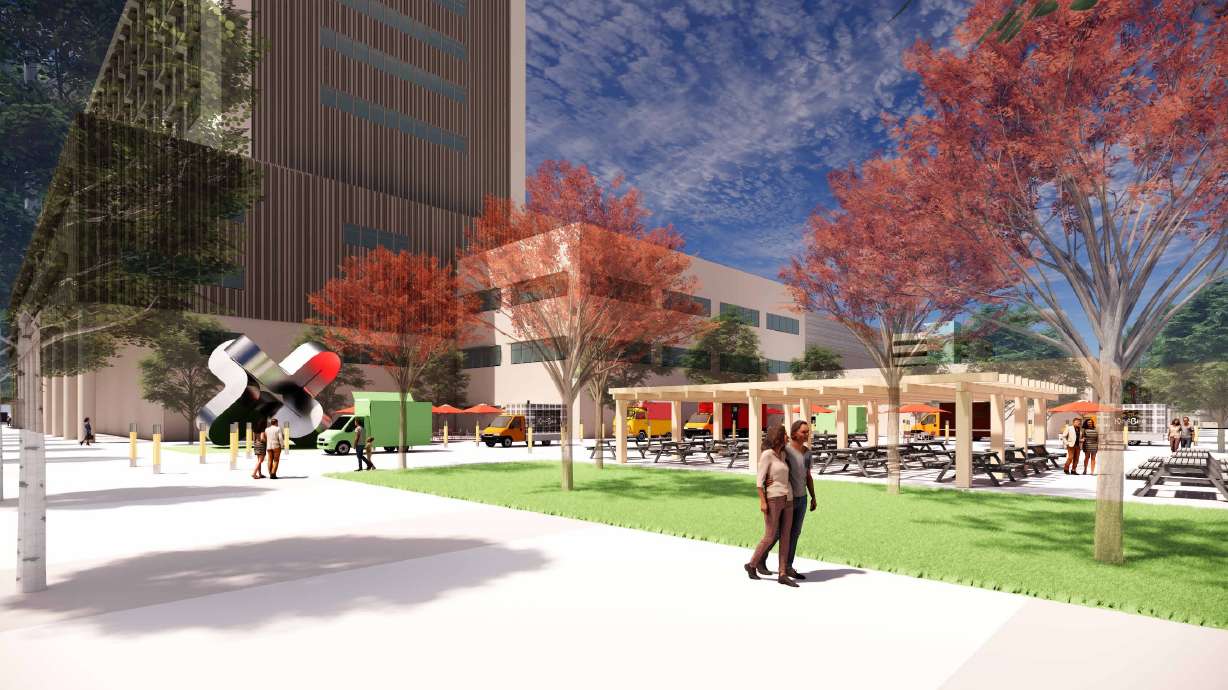 A rendering of the proposed new LDS Hospital near downtown Salt Lake City. Multiple concerns about its design were brought up during a Salt Lake City Planning Commission meeting on Wednesday.
