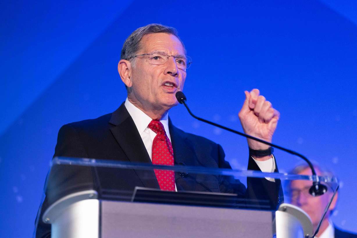 U.S. Senate Majority Whip John Barrasso, R-Wyo., at the annual Orrin G. Hatch Foundation Gala on Thursday, where he received the Titan of Public Service Award at the Grand America Hotel in Salt Lake City.