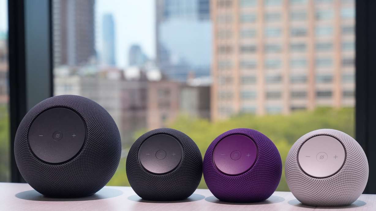New Echo smart speakers are displayed at an Amazon event in New York, Sept. 30, 2025. Sellers aren't part of the show, but in real life, most would be eavesdropping.