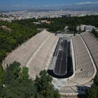 Athens is cleaning its all-marble Olympic stadium for the first time in more than a century